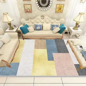Karpet kamar anak-anak ruang tamu geometri warna-warni anak laki-laki dan perempuan Area santai kamar tidur karpet samping tempat tidur