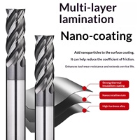 Fraise à faceuse CNC NK Dynamic en acier au tungstène à 4 cannelures, revêtement AlTiN, à fond plat