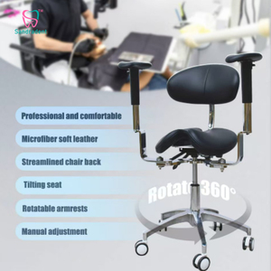 Silla de Doctor Tipo Sillín en Oferta, Silla Médica Ajustable con Reposabrazos, Silla de Asistente Dental - Product Image 5