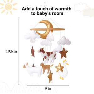 Giocattoli di Tendenza per Bambini, Regalo di Nascita, Accessori per la Cameretta, Animali della Fattoria in Feltro Non Tessuto, Mucca, Cane, Anatra, Mobile da Letto per Neonati Unisex - Product Image 3