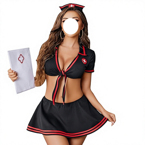 Disfraz Sexy <span class=keywords><strong>de</strong></span> Enfermera con Escote Profundo en V, Conjunto <span class=keywords><strong>de</strong></span> Falda y Top Corto para Mujer Adulta, Ropa para Club Nocturno, Fiesta Temática Sexual, Ropa Elegante - Product Image 5