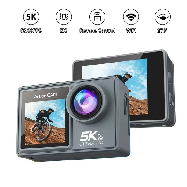 Zoom Sport Action Camera 4K Waterproof WiFi Electronic Stabilizer 166 Wide Angle 10x-20x Optical Zoom for Bicycle Helmet Use