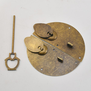 Antique Panel Latch Buckle 10cm Diameter Bronze Metal Vintage <b>Security</b> Handle For Bag <b>Box</b> Double Opening Decorative Hardware - Product Image 3