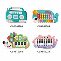 Ensemble de jouets musicaux pour enfants en forme de crabe intégrant un batterie de jazz pour enfants, un clavier électronique, un microphone et un sifflet