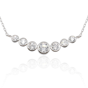 5 Stone Bezel CZ Stone Rhodium Plated Wedding Gift Women Calista Jewelry 10K <b>Solid</b> <b>Gold</b> <b>Pendant</b> Necklaces - Product Image 1