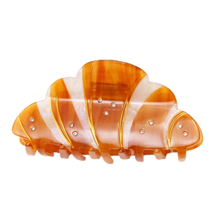 Fermaglio per Capelli XinMei Stile Coreano <span class=keywords><strong>Trendy</strong></span> a Forma di Croissant, <span class=keywords><strong>Clip</strong></span> per Capelli Personalizzate dal Design Creativo in Acetato Marrone - Product Image 6