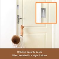 RHETECH 2 Paket Kunci Pintu Pengaman Anak Tanpa Kunci Warna Putih, Penguat Kunci Deadbolt 60mm Berlapis Aluminium Seng, Desain Pintar untuk Pintu Ayun ke Dalam