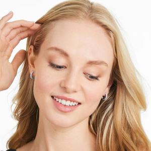 Elegantes Pendientes de Aro de Plata de Ley 925 Chapados en Oro con Moissanita, Joyería de Diseño de Lujo Premium, Brillo Brillante, Elegantes para Mujer - Product Image 4