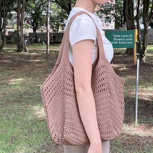 Summer Casual Crochet Shoulder <b>Bag</b> - Large-Capacity Hollow Design <b>for</b> <b>Beach</b> and Vacation - Product Image 6