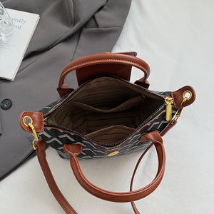 Sac fourre-tout décontracté géométrique en PU avec fermeture éclair, style coréen, nouvelle collection automne-hiver pour femme, haute qualité, tendance.66156 - Product Image 2