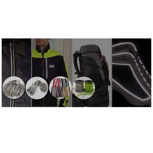 مادة عاكسة من الفضة الرمادية قابلة للتخصيص لمعاطف المطر الليلية سترات مقاومة للماء من البولي يوريثاليت خيوط أنبوبية عاكسة - Product Image 6