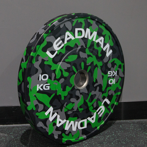 Fleck cản ngụy trang camo đĩa đầy màu sắc cao su Barbell Bumper tấm cho cử tạ - Product Image 4