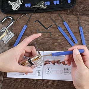 Quà Tặng Lockpicking Đào Tạo Thiết Cung Cấp Thép Chất Lượng Cao 17 Cái Khóa Chọn Set Thợ Khóa Công Cụ Với Trong Suốt <span class=keywords><strong>Extractor</strong></span> - Product Image 6