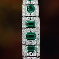 Gelang Zamrud Hijau Cerah Bersertifikat GRC Aimgal Luxury, Berlian Karbon Tinggi, Perak 925 Berlapis Emas 18K, Perhiasan Mewah