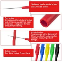 Sondes de test de 0,7 mm, sondes multimètre, aiguilles de perforation d'isolation non destructives