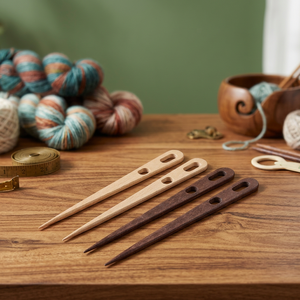 2 Aiguilles à Nalbinding Z/F GLOBAL EXPORT WR004-6 Multi-usages, Grandes, à Deux Yeux, Simples, en Bois, Colorées, Lisses, 15 cm, Portables - Product Image 3