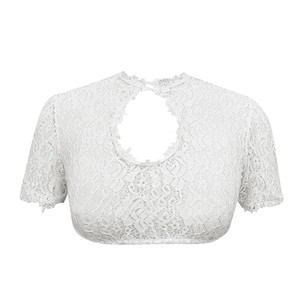New cross-border beer festival women's elegant classic Halloween regular base layer lace <b>patchwork</b> white <b>shirt</b> top - Product Image 2