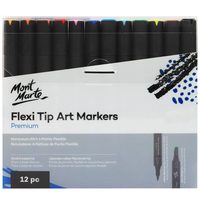 Marqueurs d'art à alcool Mont Marte Flexi Tip, 12 pièces, marqueurs d'art pour artistes
