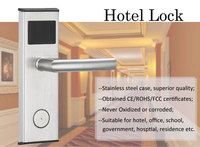 Cerradura de Puerta de Hotel con Software de Gestión, Desbloqueo con Tarjeta, Sistema Electrónico Inteligente de Seguridad, Cerradura de Hotel Integral Inteligente Negra con Llave