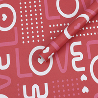 Nouveaux designs créatifs, emballage de bouquet de fleurs en papier LOVE, papier d'emballage pour la Saint-Valentin, fournisseur en gros