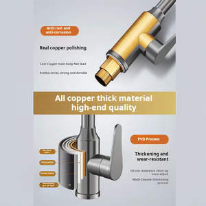 <span class=keywords><strong>Robinet</strong></span> de <span class=keywords><strong>cuisine</strong></span> en acier inoxydable 304 à poignée unique avec douchette extractible de 31,5 pouces, gris anthracite, pivotant à 360° pour <span class=keywords><strong>cuisine</strong></span> moderne - Product Image 4