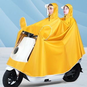 Poncho de <span class=keywords><strong>pluie</strong></span> imperméable en tissu Oxford épais avec couvre-miroir, à capuche, pour adulte, pour le cyclisme, le vélo et la moto - Product Image 4