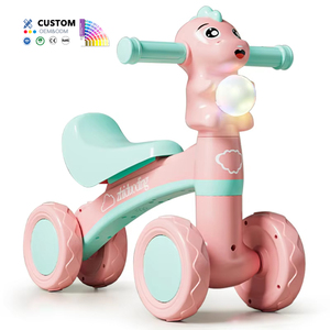 Vélo d'équilibre pour enfants sans pédales en gros avec 4 roues en plastique, petite taille, jouet électrique à roulettes pour garçons et filles - Product Image 1