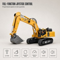 Excavatrice RC AiJH à l'échelle 1:50, excavatrice électrique télécommandée avec chenilles métalliques, jouet de camion RC