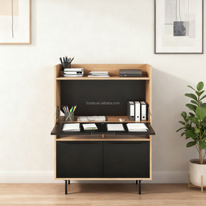 <span class=keywords><strong>Bureau</strong></span> d'ordinateur portable pliable en bois avec rangement et design convertible - Multifonctionnel et peu encombrant pour salon ou <span class=keywords><strong>bureau</strong></span> - Product Image 6