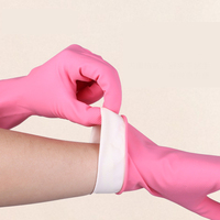Gants en nitrile confortables et antidérapants, imperméables, transparents, réutilisables, pour la maison, doux, pour le nettoyage de la cuisine, longueur des doigts 32 cm