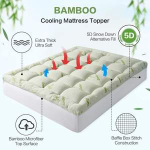 Haute qualité 10cm gousset microfibre lit Topper Super doux bambou tissu antistatique électrique drap-housse pour Twin King Size - Product Image 2