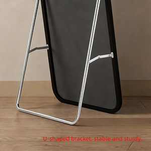Modern Framed Luxury Full Body Large Free Standing Glass Dressing <b>Mirror</b> Black Vanity for Living Room Home Decor - Product Image 5