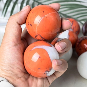 Wholesale Bulk High Quality Healing Stones <b>Crystal</b> Spheres Orange Agate Spheres for Decor Home and Gift - Product Image 2