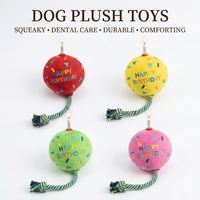 Jouets pour chiots en forme de ballon, en matière pelucheuse personnalisée, avec nœuds de corde simulés, jouets interactifs pour animaux de compagnie, jouets pour chiens