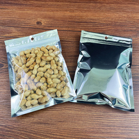 Sachet refermable en aluminium à trois soudures latérales avec fenêtre et fermeture éclair, sacs en plastique pour snacks, emballage souple, sac de conservation alimentaire