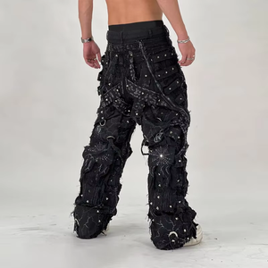 ديزنيو الرجال مكدسة الجينز ممزق الرجال الجينز أزياء الرجال عالية الجودة مصمم الجينز القطني للرجال - Product Image 4