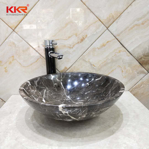 KKR liso pulido de mármol de Carrara disipador buque nacional de mármol marrón <span class=keywords><strong>cuenca</strong></span> - Product Image 3