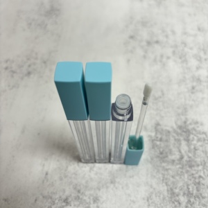Tube d'emballage cosmétique vide pour gloss à lèvres de luxe carré de 2 ml avec logo personnalisé, en matériau ABS/AS/PETG et impression sérigraphique - Product Image 4