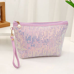 Grosir tas makeup wanita kapasitas besar payet tas kecantikan kosmetik berkilau tas penyimpanan perlengkapan mandi portabel untuk promosi - Product Image 4