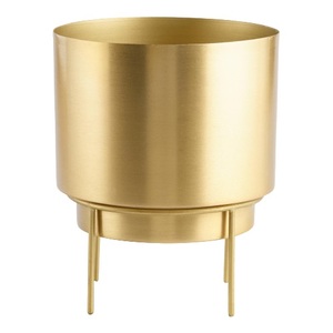 Macetero redondo de hierro dorado, soporte de estilo americano, hecho a mano, de lujo, para decoración de jardín, Hotel, restaurante - Product Image 1
