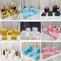 Lot de 5 présentoirs à dessert noirs en métal pour buffet, idéal pour la maison, l'hôtel et les mariages - Vente en gros usine