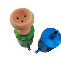 Portable petit narguilé en aluminium en gros avec bol en céramique à tuyau unique emballage souple mini sac populaire shisha ensemble huka nargile