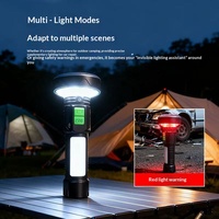 Nouvelle Lampe Torche LED de Camping Rechargeable USB 2026 en ABS avec Éclairage Latéral COB, Affichage de Puissance et Base Magnétique pour Éclairage Nocturne Transfrontalier