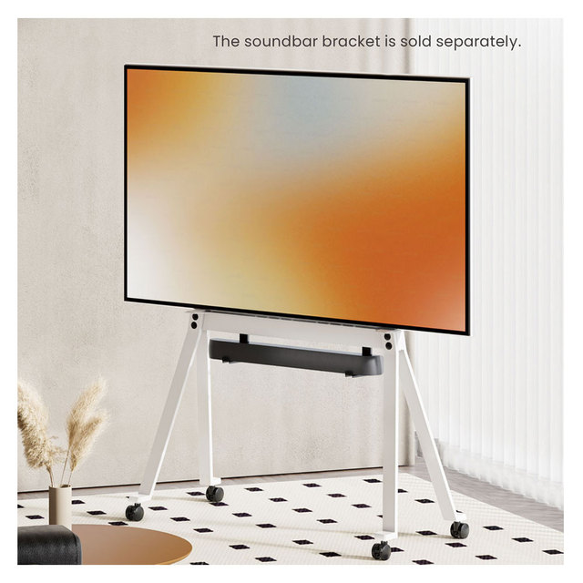 LUMI Modern Home Furniture Hot Sale Mobile Rolling LCD TV Trolly Stand on Wheels Heavy-Duty TV Cart for 49 to 75 Inches