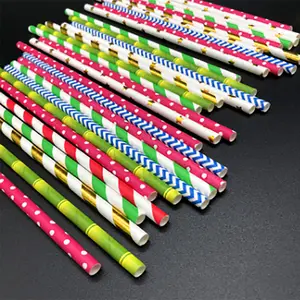 Kingwin Striped Multi Colored Eco Friendly Biodegradable White And Grey Paper Straw