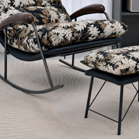 Fauteuil à bascule compact en cuir écologique pour coin lecture, mobilier commercial