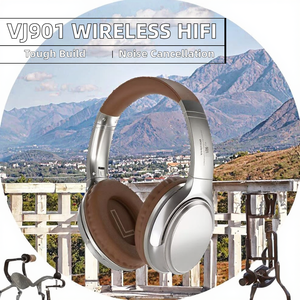 หูฟังไร้สาย <span class=keywords><strong>VJ901</strong></span> แบบครอบหู 5.5 มม. คุณภาพเสียงระดับไฮไฟ พร้อมไมโครโฟน พับเก็บได้ ตัดเสียงรบกวน ANC กันน้ำระดับ IPX5 ความหน่วงต่ำ เสียงสเตอริโอ สำหรับโทรศัพท์มือถือ - Product Image 2