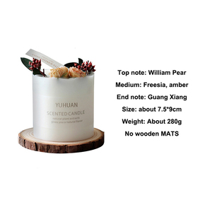 Vente en gros de bougies de cire de soja de style Mori pour la maison bougies parfumées en pot de verre de luxe pour cadeau de la Saint-<span class=keywords><strong>Valentin</strong></span> et mariage - Product Image 6