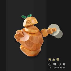 สโตนมาม่า 2 ชิ้นของตกแต่งโต๊ะทำงานแบบแม่เหล็กทำจากไม้ - Product Image 3