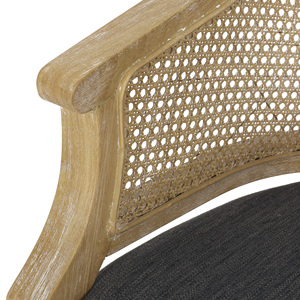 Fauteuil d'appoint moderne en rotin capitonné beige au design doux pour salon - Product Image 5